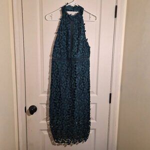 Bardot Gemma Forest Green Sleeveless Lace Dress Size 12